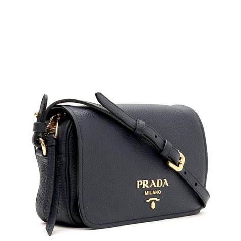 Prada vitello phenix leather crossbody with flap bag 